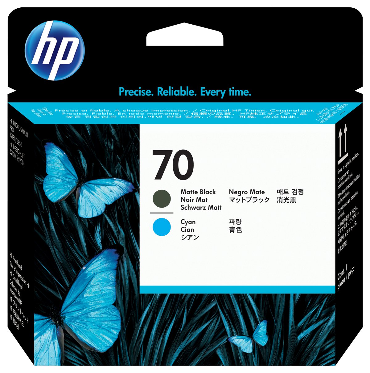 HP 70 MATTE BLACK AND CYAN PRINTHEAD