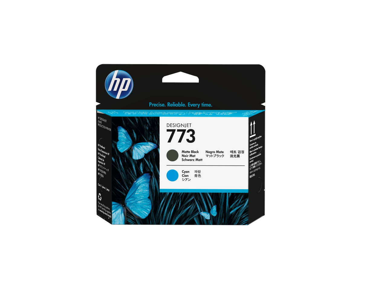 HP 773 Matte Black and Cyan Printhead