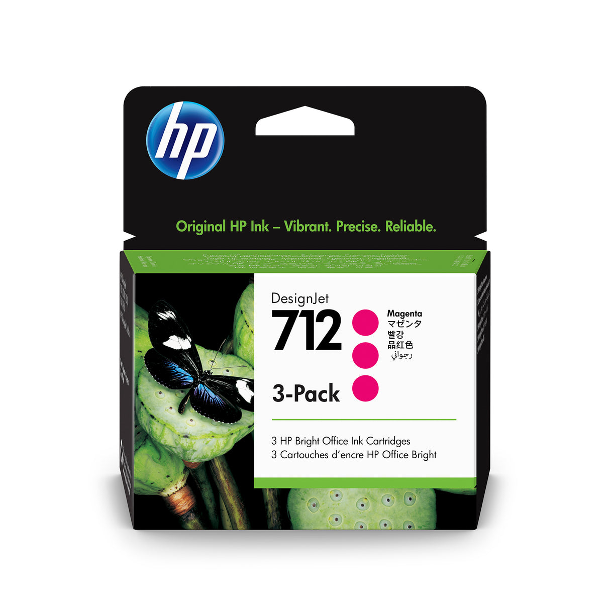 HP 712 MAGENTA DESIGNJET INK CARTRIDGE 3-PACK T210, T230, T250, T630, T650