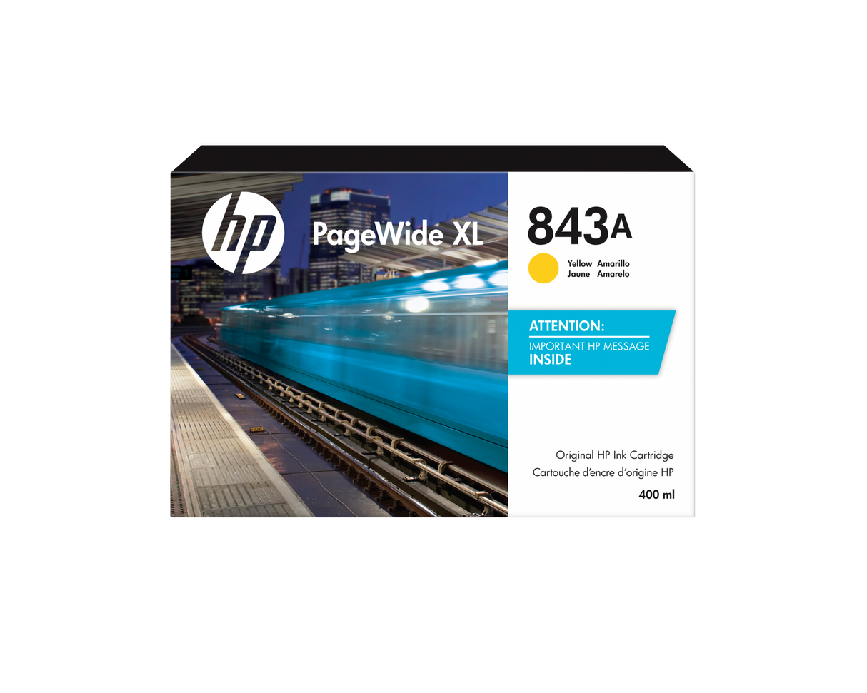 HP 843A 400ML YELLOW INK CARTRIDGE PAGEWIDE 4000/4100/4500/4600