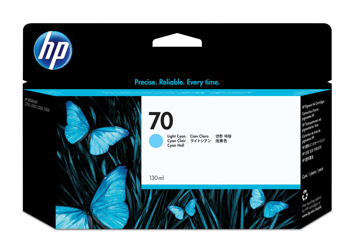 HP 70 LIGHT CYAN 130ML INK CARTRIDGE Z5400PS/Z5200/Z3200/Z3100