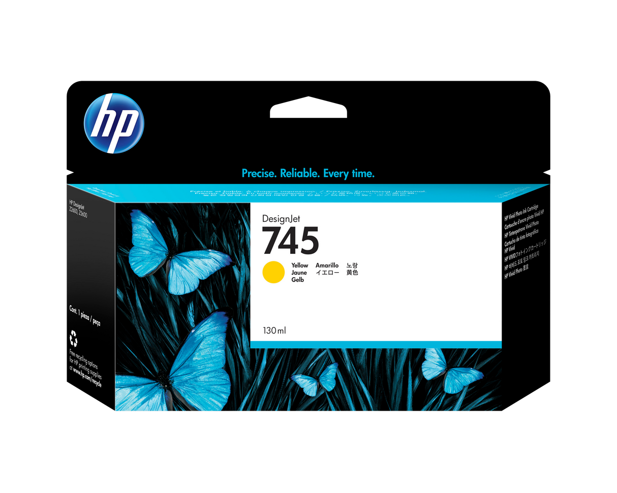 HP 745 130ML YELLOW DESIGNJET INK CARTRIDGE  Z2600/Z5600