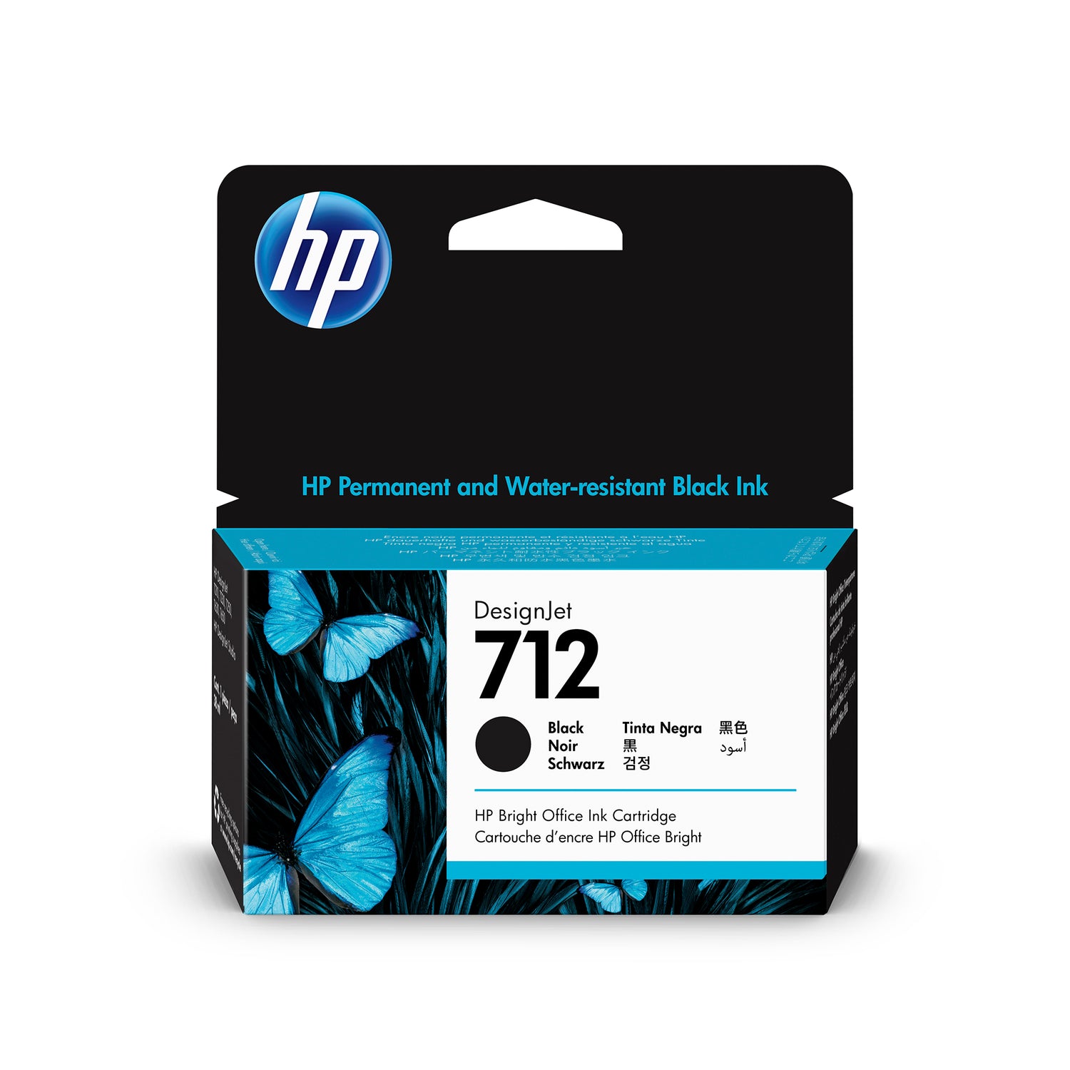 HP 712 38ML BLACK DESIGNJET INK CARTRIDGE  T210, T230, T250, T630, T650