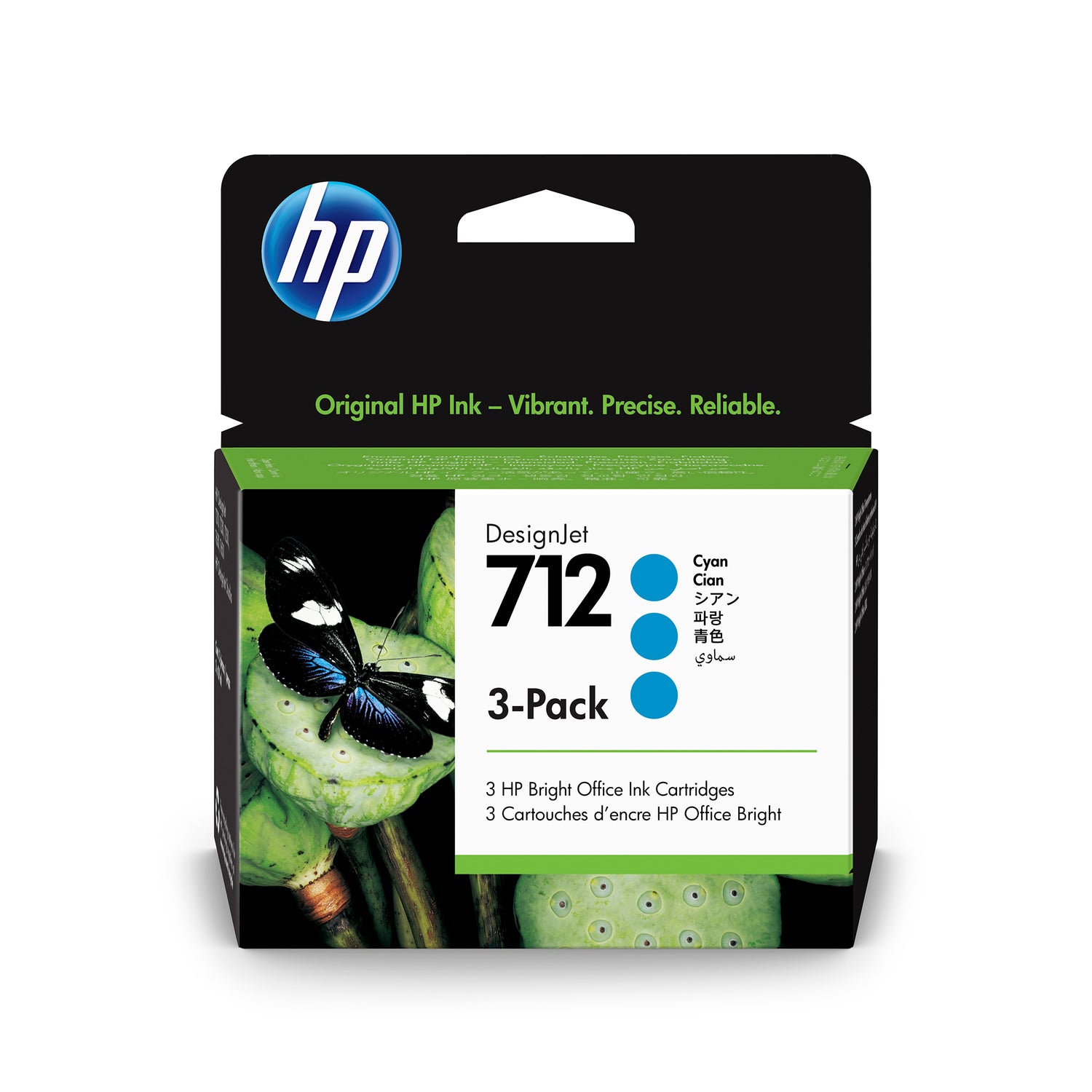 HP 712 CYAN DESIGNJET INK CARTRIDGE 3-PACK  T210, T230, T250, T630, T650
