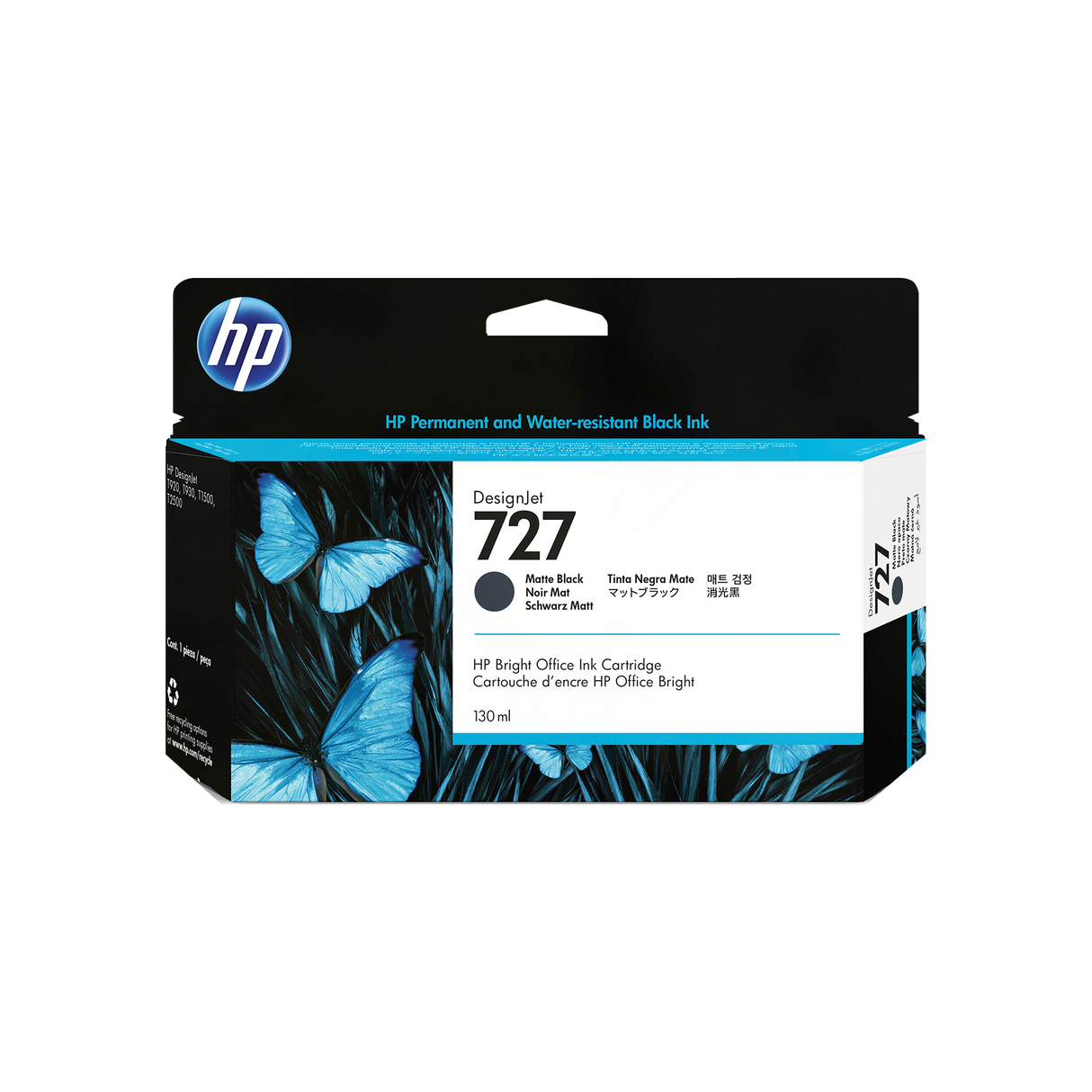 HP 727 130-ML MATTE BLACK DESIGNJET INK T1500/T2500/T2530