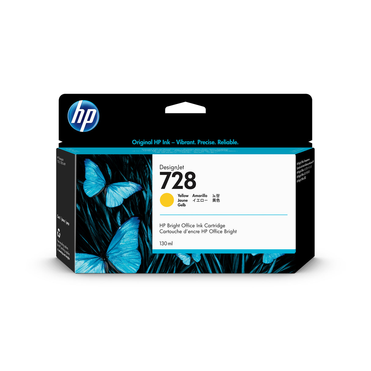 HP 728 130-ML YELLOW DESIGNJET INK CARTRIDGE T730, T830MFP